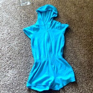 Blue jump suit